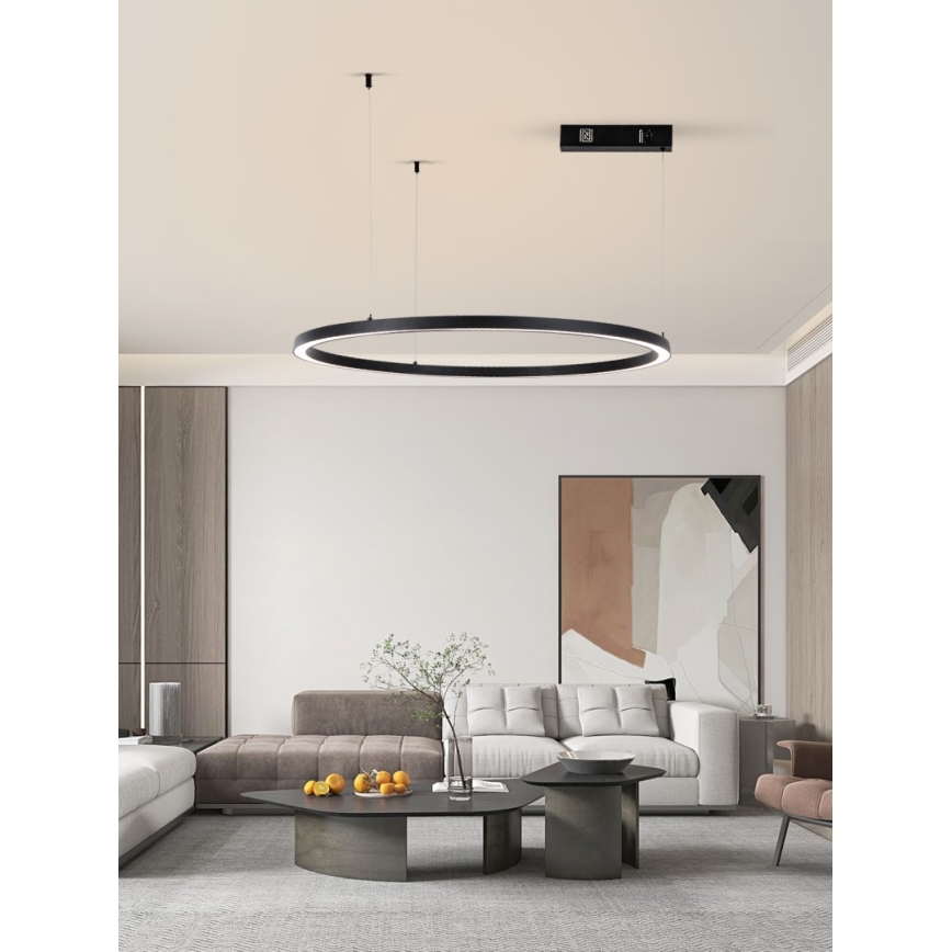 Immax NEO 07215L - LED Prigušivi luster na sajli FINO LED/60W/230V 80 cm crna Tuya + daljinski upravljač