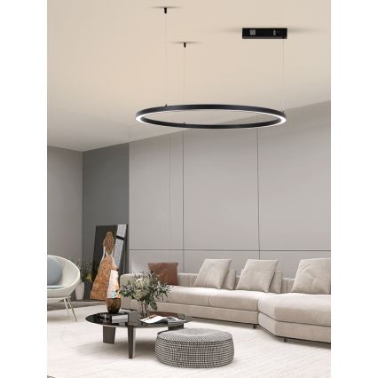 Immax NEO 07215L - LED Prigušivi luster na sajli FINO LED/60W/230V 80 cm crna Tuya + daljinski upravljač