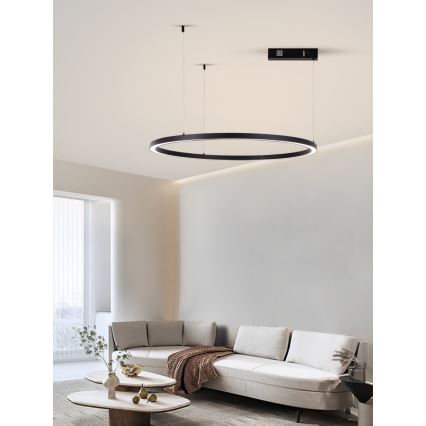 Immax NEO 07215L - LED Prigušivi luster na sajli FINO LED/60W/230V 80 cm crna Tuya + daljinski upravljač