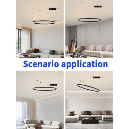 Immax NEO 07215L - LED Prigušivi luster na sajli FINO LED/60W/230V 80 cm crna Tuya + daljinski upravljač