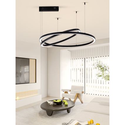 Immax NEO 07216L - LED Prigušivi luster na sajli FINO LED/93W/230V 60/80cm crna Tuya + daljinski upravljač