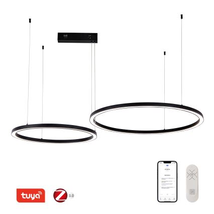 Immax NEO 07216L - LED Prigušivi luster na sajli FINO LED/93W/230V 60/80cm crna Tuya + daljinski upravljač