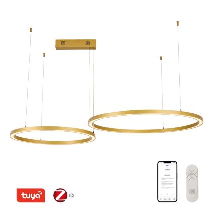 Immax NEO 07218L - LED Prigušivi luster na sajli FINO LED/93W/230V 60/80cm zlatna Tuya + daljinski upravljač