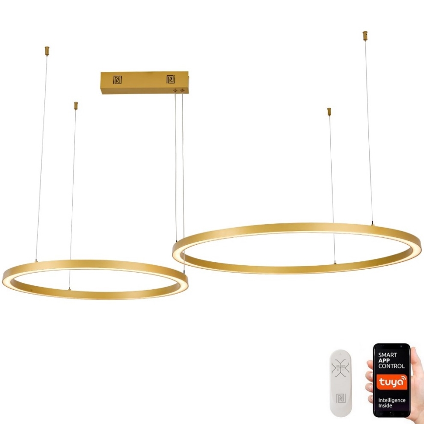 Immax NEO 07218L - LED Prigušivi luster na sajli FINO LED/93W/230V 60/80cm zlatna Tuya + daljinski upravljač