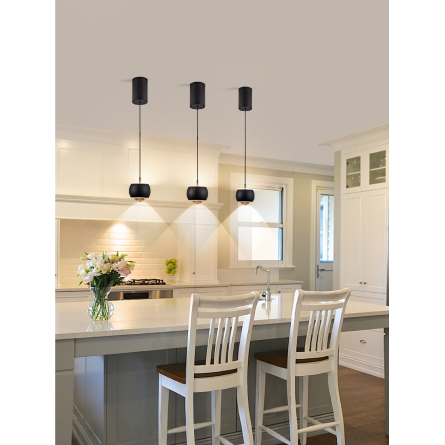 Immax NEO 07219L - LED Prigušivi luster na sajli DORMINE LED/6W/230V mat crna Tuya + daljinski upravljač