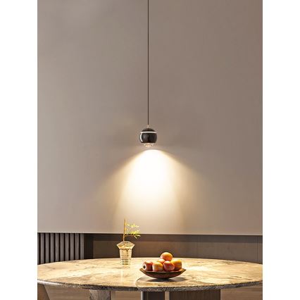 Immax NEO 07220L - LED Prigušivi luster na sajli DORMINE LED/6W/230V sjajna crna Tuya + daljinski upravljač