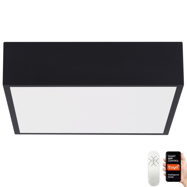 Immax NEO 07237L - LED stropna svjetiljka s prigušivanjem CANTO LED/22W/230V crna Tuya + daljinski upravljač