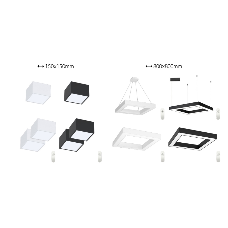 Immax NEO 07239L - LED Prigušiva stropna svjetiljka CANTO LED/60W/230V crna Tuya + daljinski upravljač
