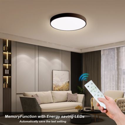 Immax NEO 07248L - LED stropna svjetiljka s prigušivanjem NEO LITE SEMPLICI LED/36W/230V 3000-6000K Wi-Fi Tuya crna + daljinski upravljač