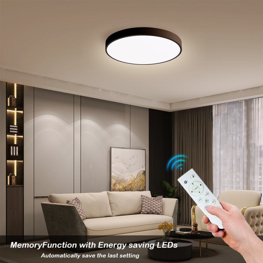Immax NEO 07248L - LED stropna svjetiljka s prigušivanjem NEO LITE SEMPLICI LED/36W/230V 3000-6000K Wi-Fi Tuya crna + daljinski upravljač