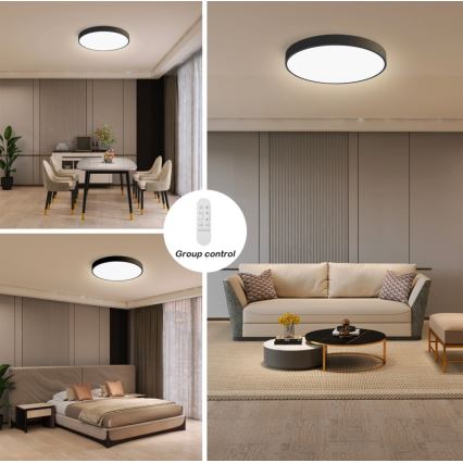 Immax NEO 07248L - LED stropna svjetiljka s prigušivanjem NEO LITE SEMPLICI LED/36W/230V 3000-6000K Wi-Fi Tuya crna + daljinski upravljač