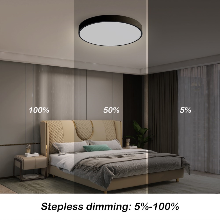 Immax NEO 07248L - LED stropna svjetiljka s prigušivanjem NEO LITE SEMPLICI LED/36W/230V 3000-6000K Wi-Fi Tuya crna + daljinski upravljač
