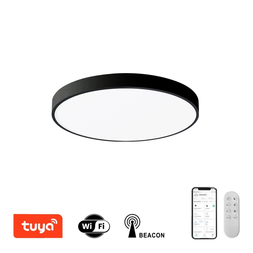 Immax NEO 07248L - LED stropna svjetiljka s prigušivanjem NEO LITE SEMPLICI LED/36W/230V 3000-6000K Wi-Fi Tuya crna + daljinski upravljač