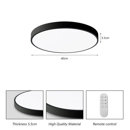 Immax NEO 07248L - LED stropna svjetiljka s prigušivanjem NEO LITE SEMPLICI LED/36W/230V 3000-6000K Wi-Fi Tuya crna + daljinski upravljač