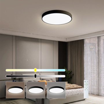 Immax NEO 07248L - LED stropna svjetiljka s prigušivanjem NEO LITE SEMPLICI LED/36W/230V 3000-6000K Wi-Fi Tuya crna + daljinski upravljač