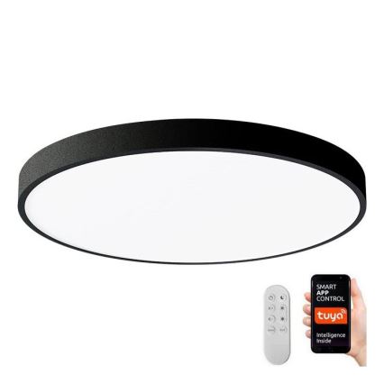 Immax NEO 07249L - LED Prigušiva stropna svjetiljka NEO LITE SEMPLICI LED/48W/230V 3000-6000K Wi-Fi Tuya crna + daljinski upravljač