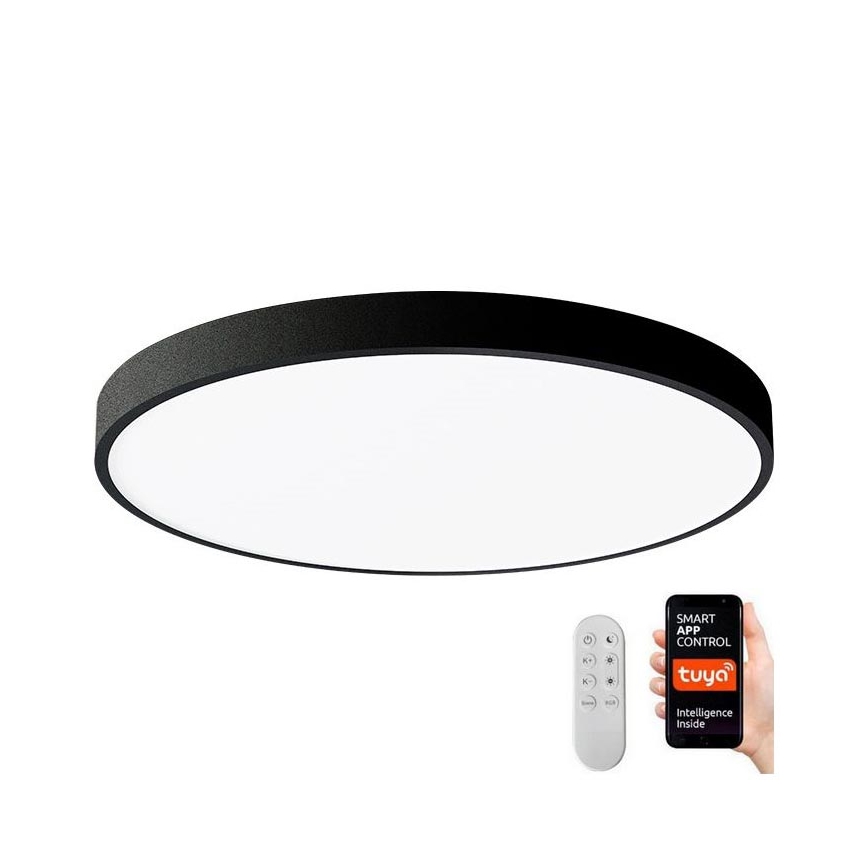 Immax NEO 07249L - LED Prigušiva stropna svjetiljka NEO LITE SEMPLICI LED/48W/230V 3000-6000K Wi-Fi Tuya crna + daljinski upravljač