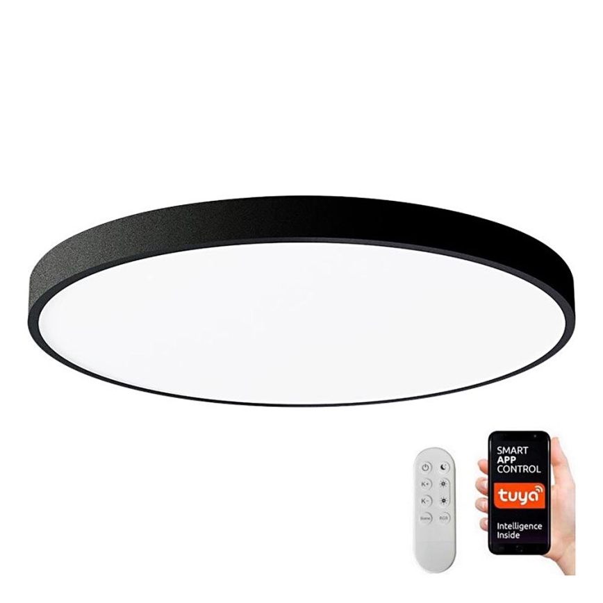Immax NEO 07250L - LED Prigušiva stropna svjetiljka NEO LITE SEMPLICI LED/60W/230V 3000-6000K Wi-Fi Tuya crna + daljinski upravljač