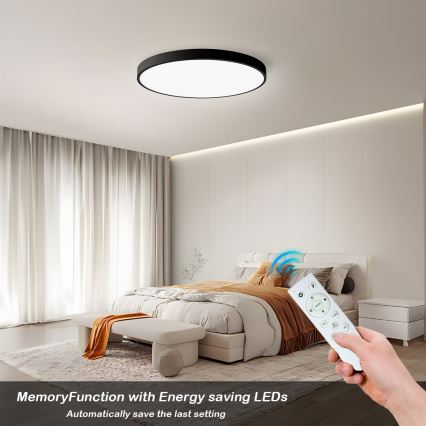Immax NEO 07250L - LED Prigušiva stropna svjetiljka NEO LITE SEMPLICI LED/60W/230V 3000-6000K Wi-Fi Tuya crna + daljinski upravljač