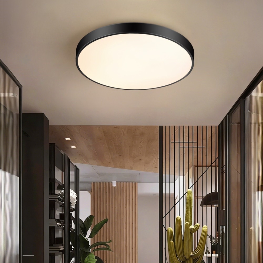 Immax NEO 07250L - LED stropna svjetiljka s prigušivanjem NEO LITE SEMPLICI LED/60W/230V 3000-6000K Wi-Fi Tuya crna + daljinski upravljač
