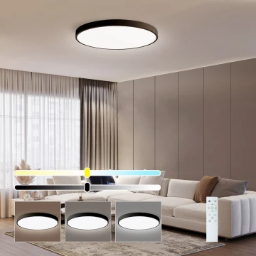 Immax NEO 07250L - LED stropna svjetiljka s prigušivanjem NEO LITE SEMPLICI LED/60W/230V 3000-6000K Wi-Fi Tuya crna + daljinski upravljač