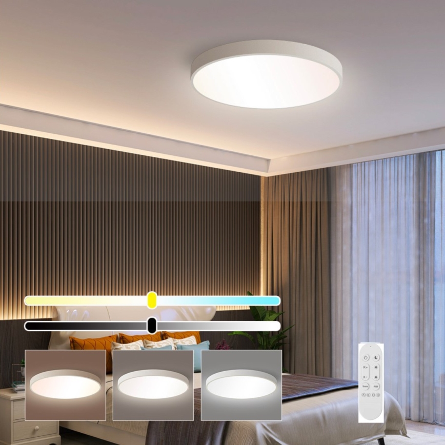 Immax NEO 07251L - LED Prigušiva stropna svjetiljka NEO LITE SEMPLICI LED/36W/230V 3000-6000K Wi-Fi Tuya bijela + daljinski upravljač
