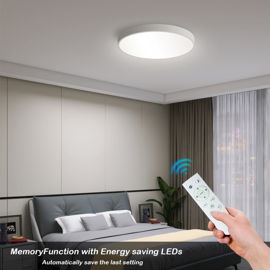 Immax NEO 07251L - LED Prigušiva stropna svjetiljka NEO LITE SEMPLICI LED/36W/230V 3000-6000K Wi-Fi Tuya bijela + daljinski upravljač