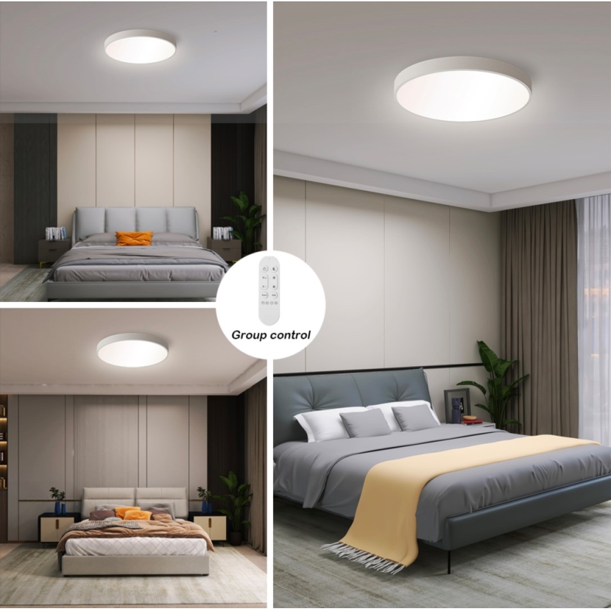 Immax NEO 07251L - LED Prigušiva stropna svjetiljka NEO LITE SEMPLICI LED/36W/230V 3000-6000K Wi-Fi Tuya bijela + daljinski upravljač