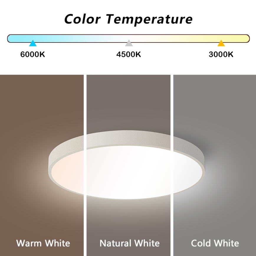 Immax NEO 07251L - LED Prigušiva stropna svjetiljka NEO LITE SEMPLICI LED/36W/230V 3000-6000K Wi-Fi Tuya bijela + daljinski upravljač