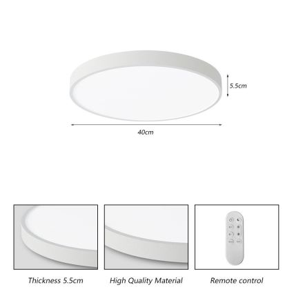 Immax NEO 07251L - LED Prigušiva stropna svjetiljka NEO LITE SEMPLICI LED/36W/230V 3000-6000K Wi-Fi Tuya bijela + daljinski upravljač