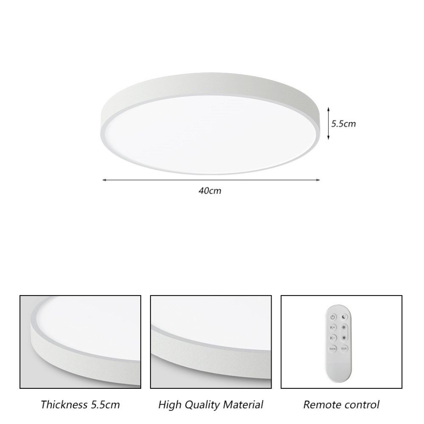 Immax NEO 07251L - LED Prigušiva stropna svjetiljka NEO LITE SEMPLICI LED/36W/230V 3000-6000K Wi-Fi Tuya bijela + daljinski upravljač