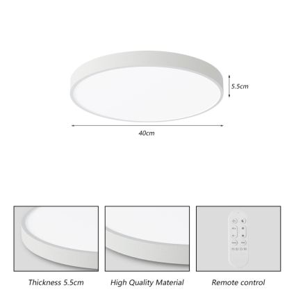 Immax NEO 07251L - LED stropna svjetiljka s prigušivanjem NEO LITE SEMPLICI LED/36W/230V 3000-6000K Wi-Fi Tuya bijela + daljinski upravljač