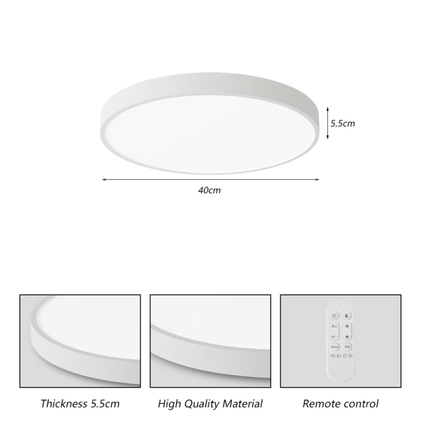 Immax NEO 07251L - LED stropna svjetiljka s prigušivanjem NEO LITE SEMPLICI LED/36W/230V 3000-6000K Wi-Fi Tuya bijela + daljinski upravljač