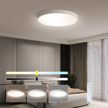 Immax NEO 07252L - LED Prigušiva stropna svjetiljka NEO LITE SEMPLICI LED/48W/230V 3000-6000K Wi-Fi Tuya bijela + daljinski upravljač