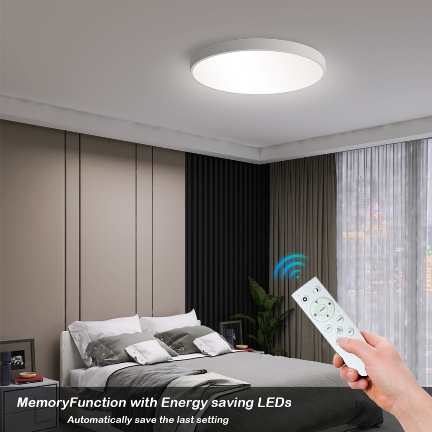 Immax NEO 07252L - LED Prigušiva stropna svjetiljka NEO LITE SEMPLICI LED/48W/230V 3000-6000K Wi-Fi Tuya bijela + daljinski upravljač
