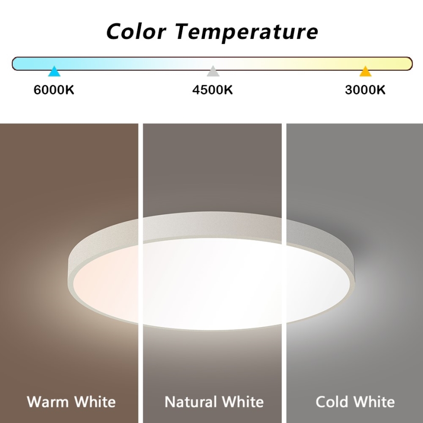 Immax NEO 07252L - LED Prigušiva stropna svjetiljka NEO LITE SEMPLICI LED/48W/230V 3000-6000K Wi-Fi Tuya bijela + daljinski upravljač
