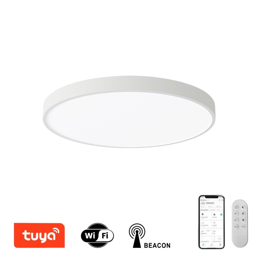 Immax NEO 07252L - LED Prigušiva stropna svjetiljka NEO LITE SEMPLICI LED/48W/230V 3000-6000K Wi-Fi Tuya bijela + daljinski upravljač