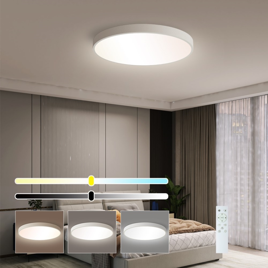 Immax NEO 07252L - LED stropna svjetiljka s prigušivanjem NEO LITE SEMPLICI LED/48W/230V 3000-6000K Wi-Fi Tuya bijela + daljinski upravljač