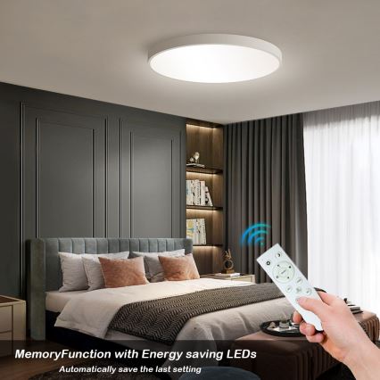 Immax NEO 07253L - LED Prigušiva stropna svjetiljka NEO LITE SEMPLICI LED/60W/230V 3000-6000K Wi-Fi Tuya bijela + daljinski upravljač