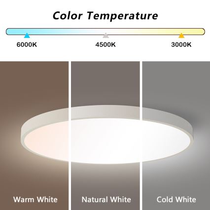 Immax NEO 07253L - LED Prigušiva stropna svjetiljka NEO LITE SEMPLICI LED/60W/230V 3000-6000K Wi-Fi Tuya bijela + daljinski upravljač