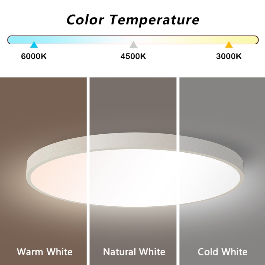 Immax NEO 07253L - LED Prigušiva stropna svjetiljka NEO LITE SEMPLICI LED/60W/230V 3000-6000K Wi-Fi Tuya bijela + daljinski upravljač