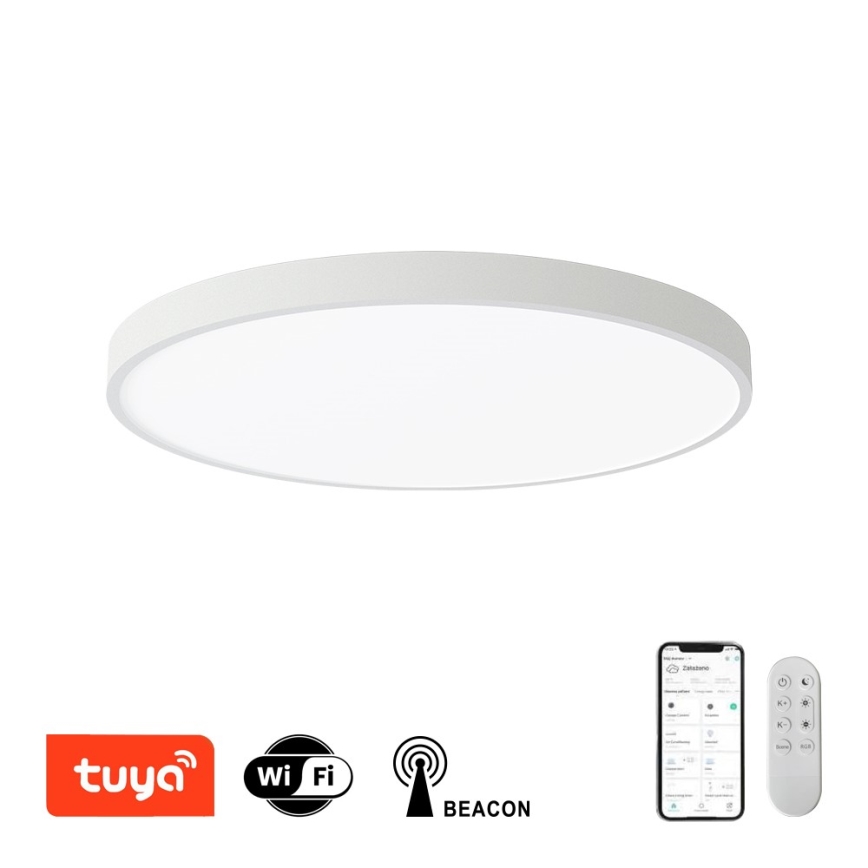 Immax NEO 07253L - LED Prigušiva stropna svjetiljka NEO LITE SEMPLICI LED/60W/230V 3000-6000K Wi-Fi Tuya bijela + daljinski upravljač