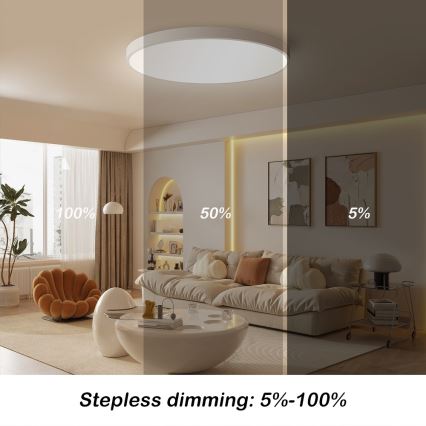 Immax NEO 07253L - LED stropna svjetiljka s mogućnošću prigušivanja NEO LITE SEMPLICI LED/60W/230V 3000-6000K Wi-Fi Tuya bijela + daljinski upravljač