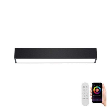 Immax NEO 07254L - LED Prigušiva stropna svjetiljka NEO LITE LUNGO LED/20W/230V 3000-6000K Wi-Fi Tuya crna + daljinski upravljač