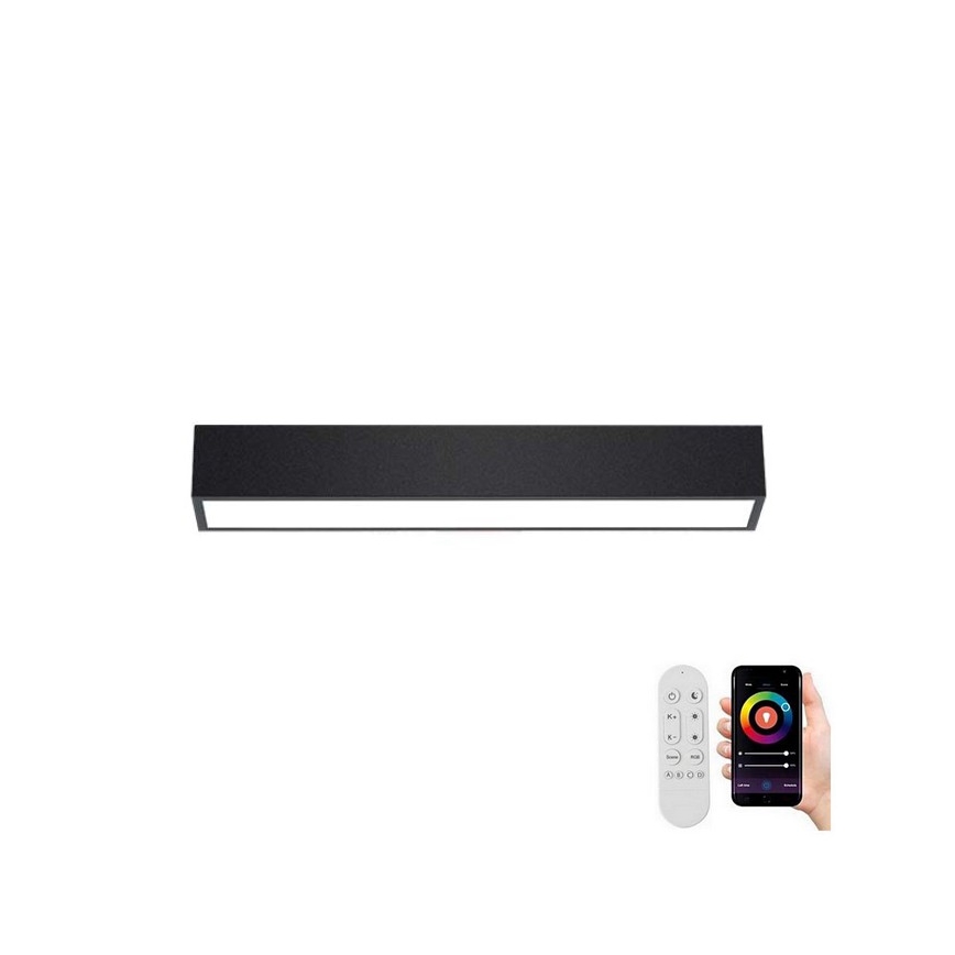 Immax NEO 07254L - LED Prigušiva stropna svjetiljka NEO LITE LUNGO LED/20W/230V 3000-6000K Wi-Fi Tuya crna + daljinski upravljač