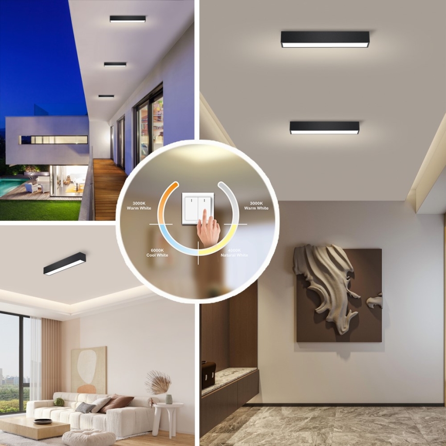 Immax NEO 07254L - LED Prigušiva stropna svjetiljka NEO LITE LUNGO LED/20W/230V 3000-6000K Wi-Fi Tuya crna + daljinski upravljač