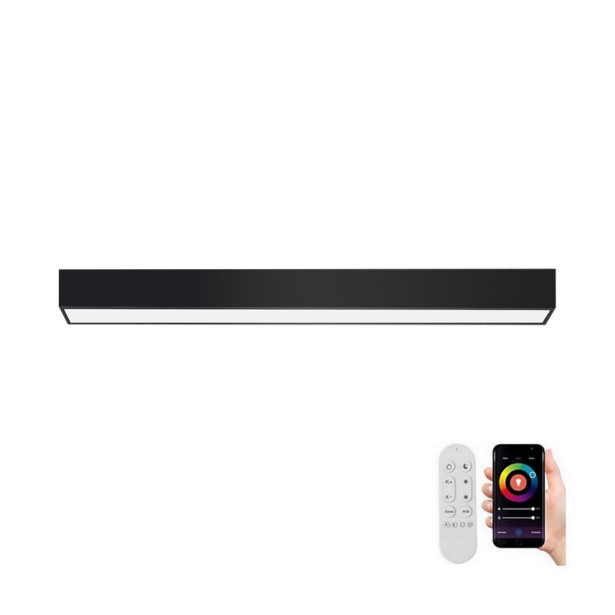 Immax NEO 07255L - LED Prigušiva stropna svjetiljka NEO LITE LUNGO LED/20W/230V 3000-6000K Wi-Fi Tuya crna + daljinski upravljač