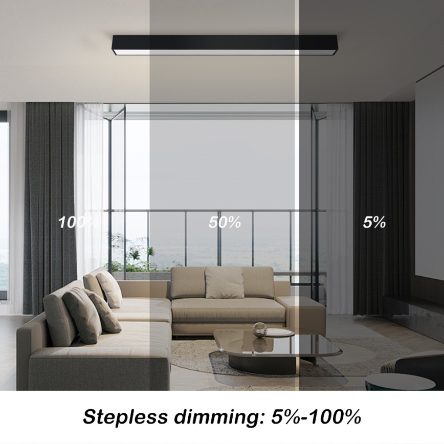 Immax NEO 07255L - LED Prigušiva stropna svjetiljka NEO LITE LUNGO LED/20W/230V 3000-6000K Wi-Fi Tuya crna + daljinski upravljač