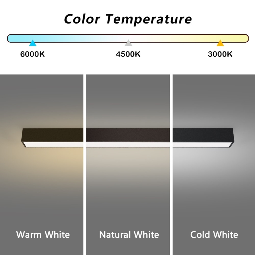 Immax NEO 07256L - LED Prigušiva stropna svjetiljka NEO LITE LUNGO LED/38W/230V 3000-6000K Wi-Fi Tuya crna + daljinski upravljač