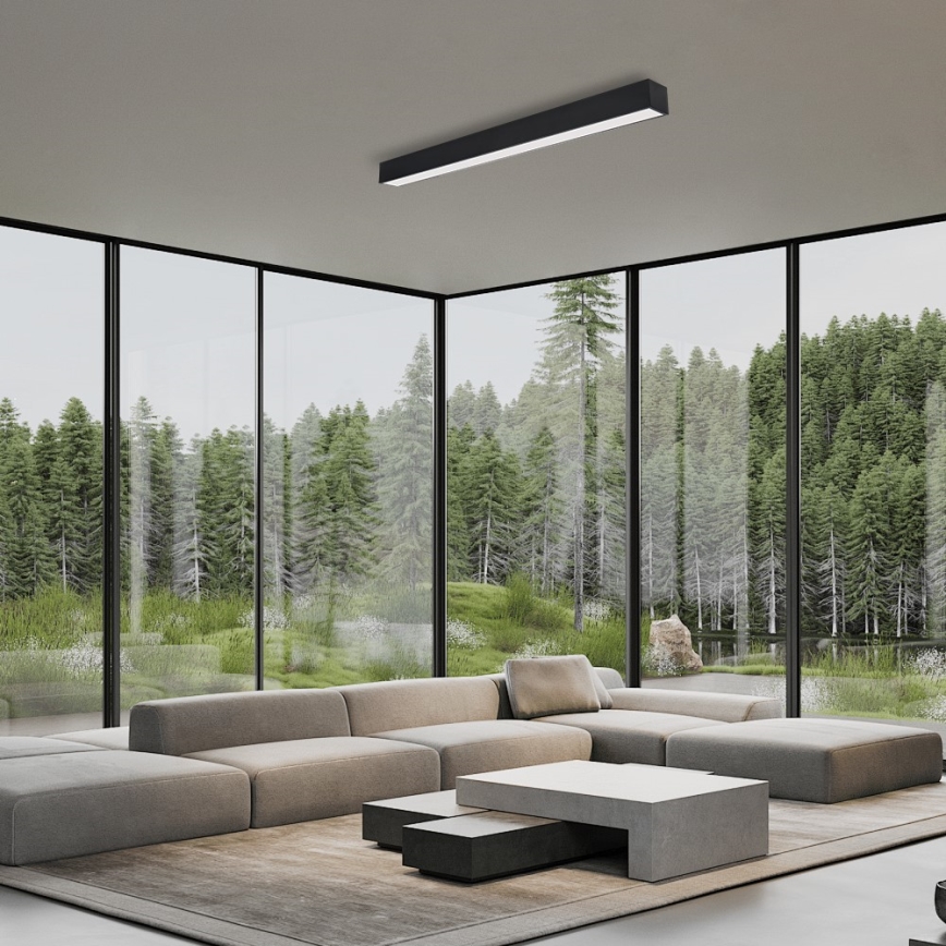 Immax NEO 07256L - LED Prigušiva stropna svjetiljka NEO LITE LUNGO LED/38W/230V 3000-6000K Wi-Fi Tuya crna + daljinski upravljač
